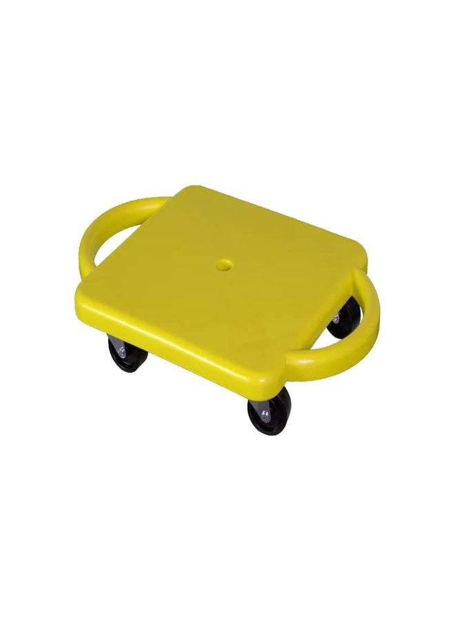 GISCO لوح سكوتر رياضي للأطفال من جيسكو بمقابض - بلاستيك | سكوتر مسطح بعجلات للأطفال | معدات أنشطة رياضية للمرحلة الابتدائية (أصفر) - Image 1